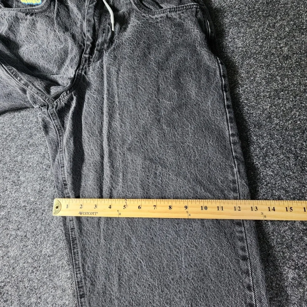 Empyre Loose Fit Jeans Mens 32 Black Washed‎ Denim Drawstring Streetwear Skater